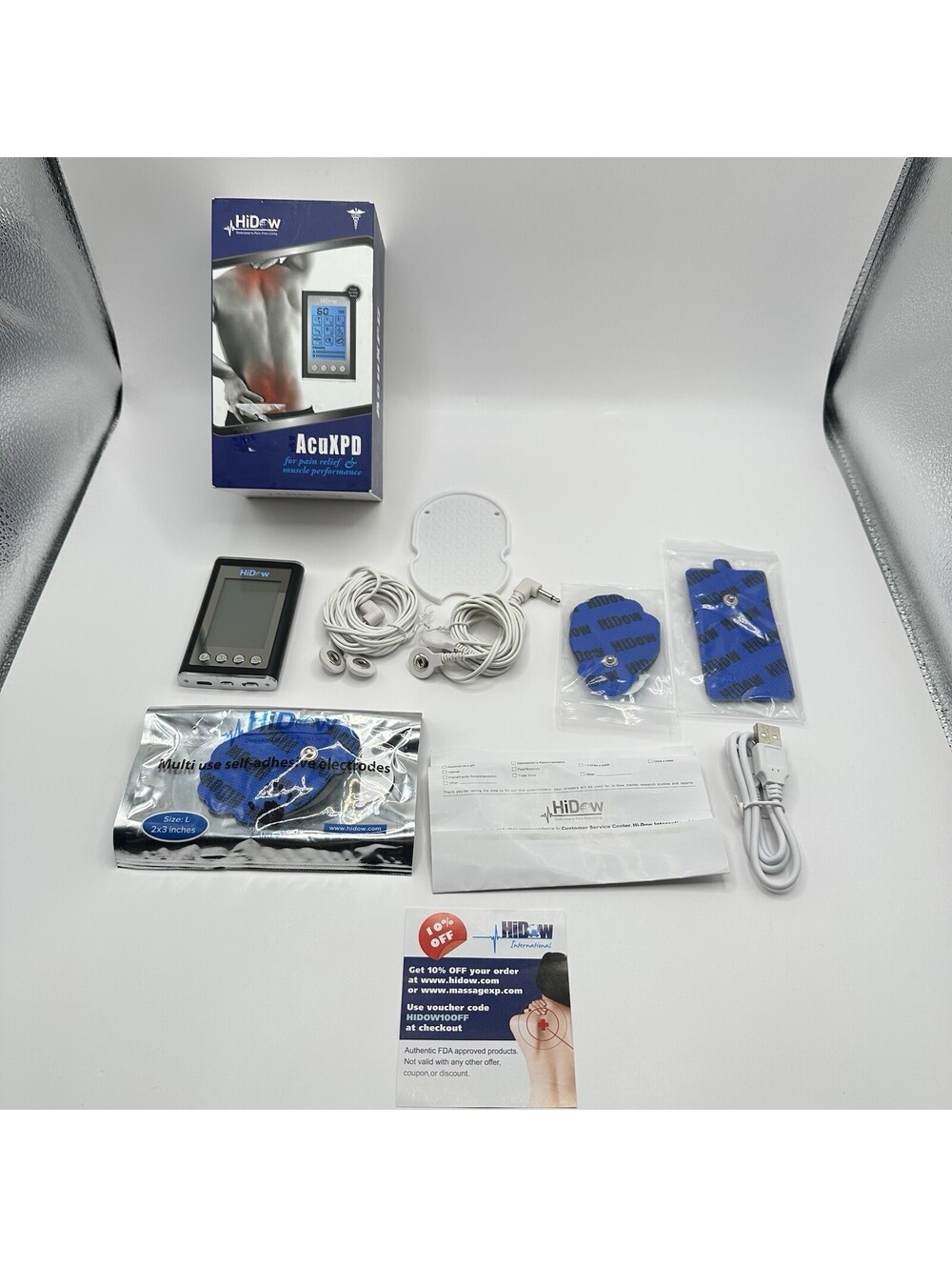 HiDow AcuXPD-S Electronic Pulse Massager - Silver